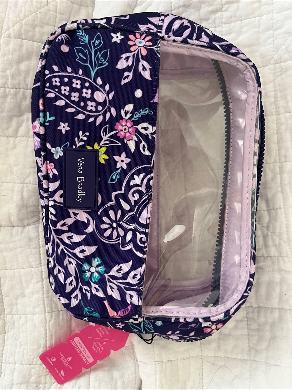 NWT Vera Bradley Jamboree Reactive Cosmetic Toiletry Bag 9” x 7”
